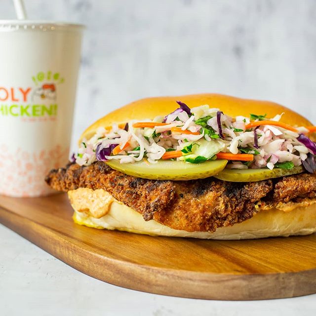 Thinking about #lunch?  Come down to Holy Chicken today at 18 West 23rd Street and try our #delicious #grilled #crispy #chickensandwich!  Open now until 5pm, today until the 22nd! 
Photo by @brianabalducciphoto 
#farmtotable #freerange #realfood #foodie